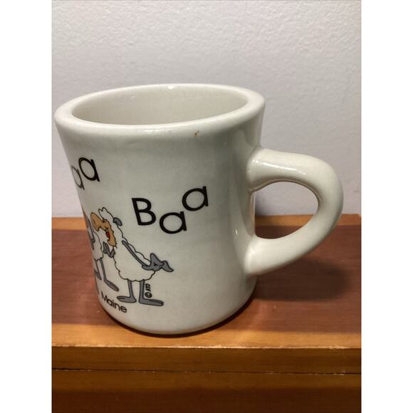 SOLD Baa Haa Baa Sheep Bar Harbor Maine Souvenir Mug Diner Style Stoneware - Picture 3 of 6